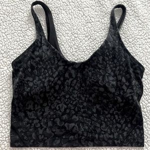Lululemon Black Leopard Align Long Line Bra Crop Tank Top 8